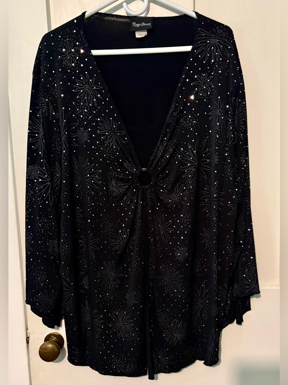 Vintage Maggie Barnes Sequin Blouse 3X